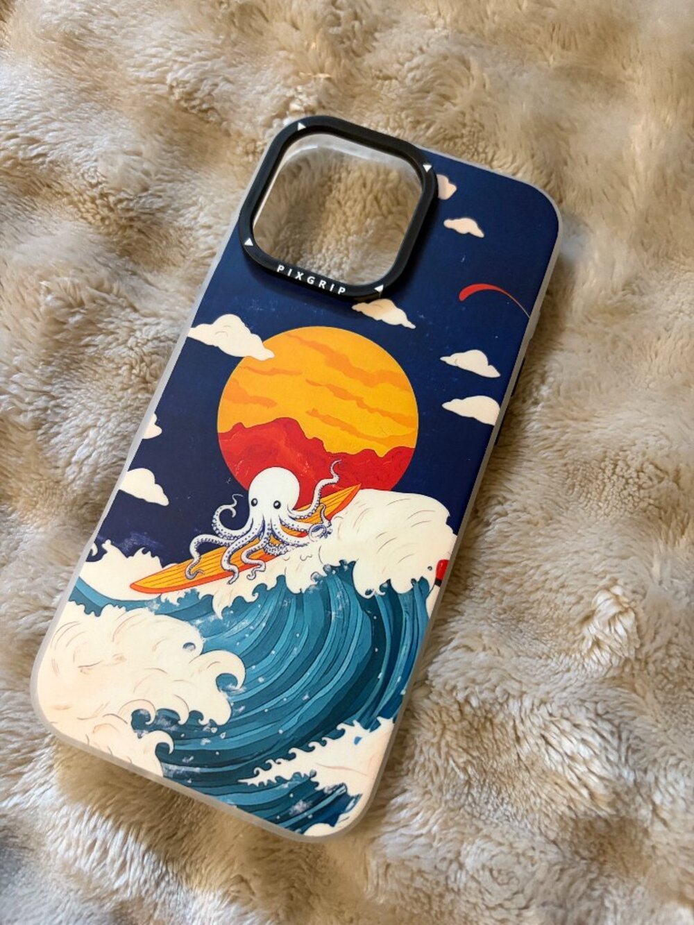PixlGroup iPhone 16 Pro Max Case Japanese Art Style Great Wave Octopus Surf